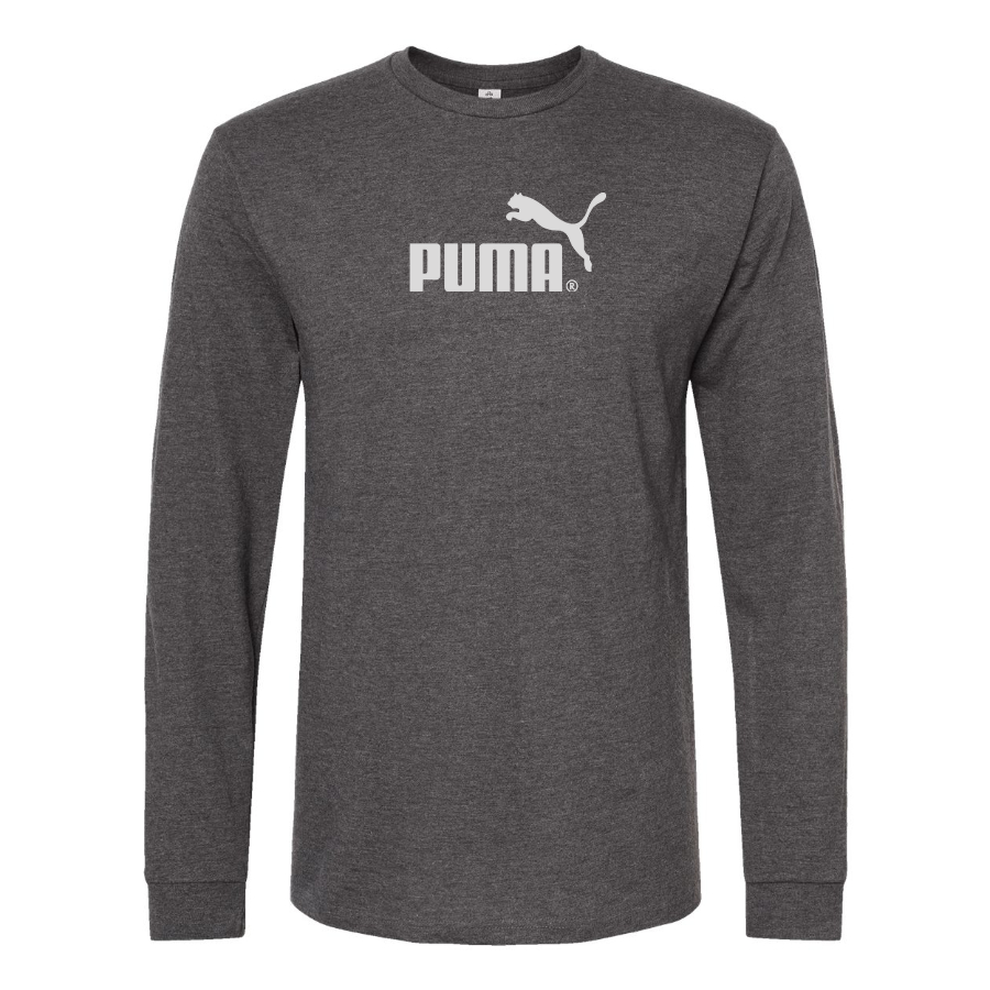 Men's Puma Logo Cotton Long Sleeve T-Shirt