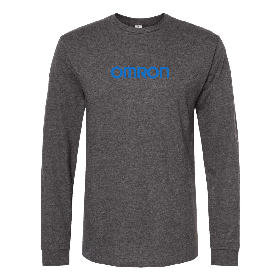 Men's Omron Logo Cotton Long Sleeve T-Shirt