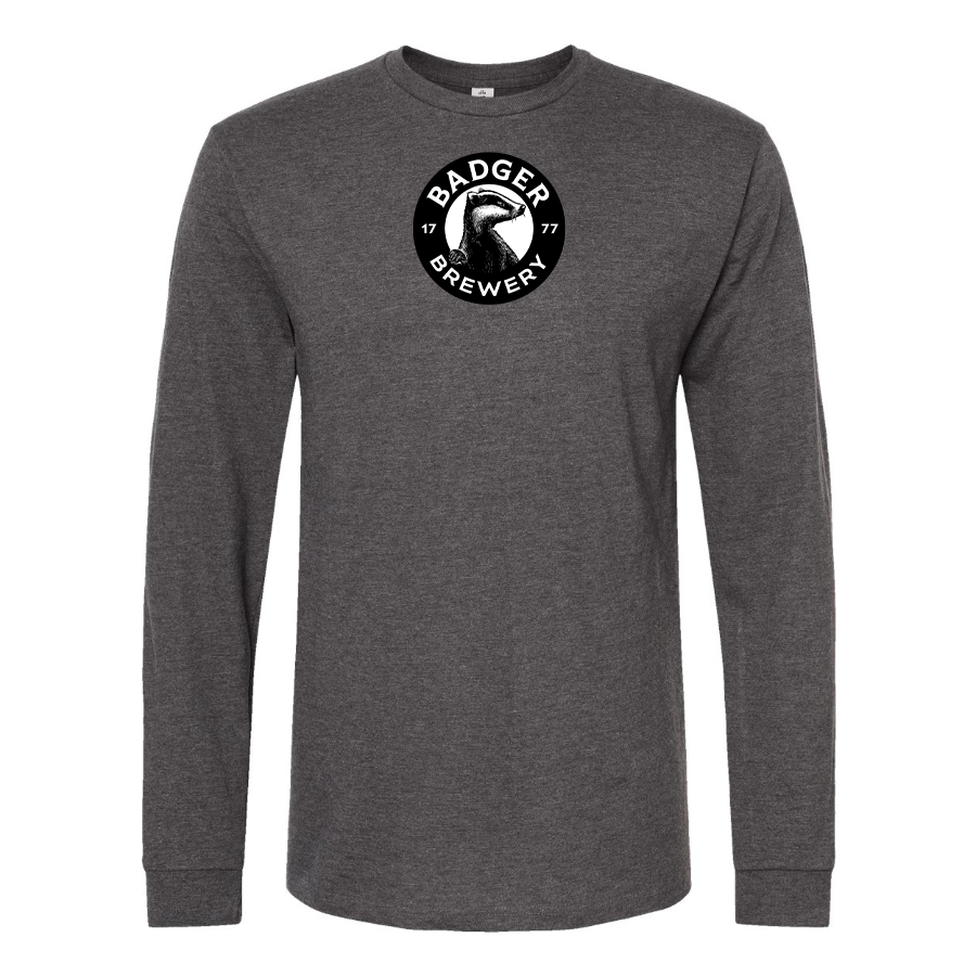 Men's Badger Brewery Logo Cotton Long Sleeve T-Shirt