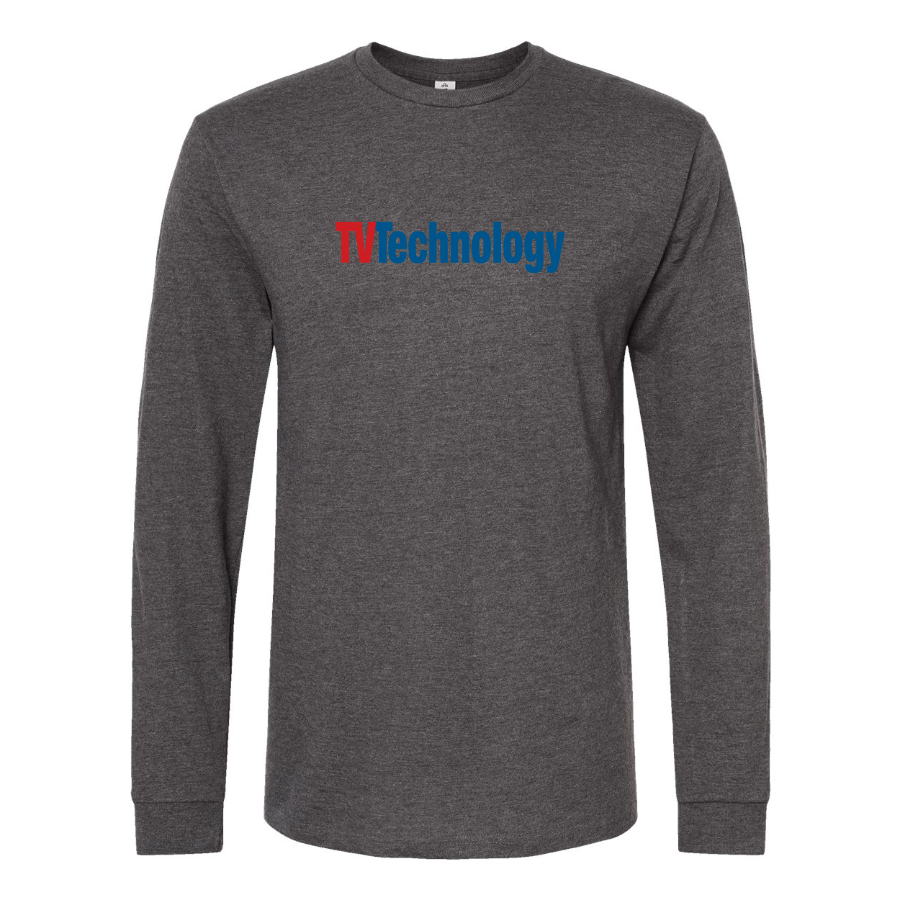 Men's TV Technology Logo Cotton Long Sleeve T-Shirt