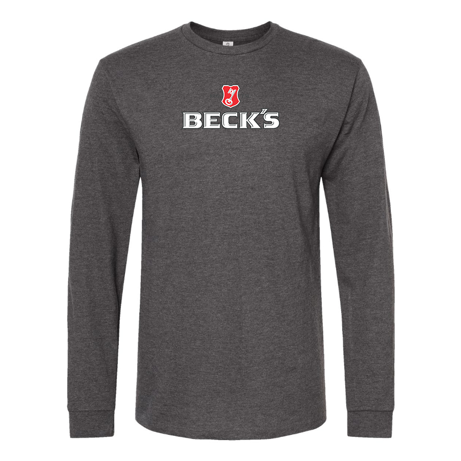 Men's Becks Logo Cotton Long Sleeve T-Shirt