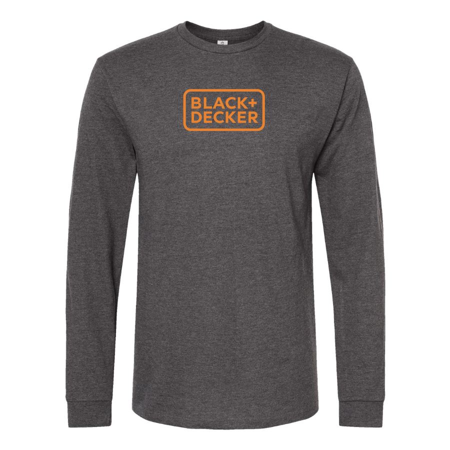 Men's Black Decker Logo Cotton Long Sleeve T-Shirt