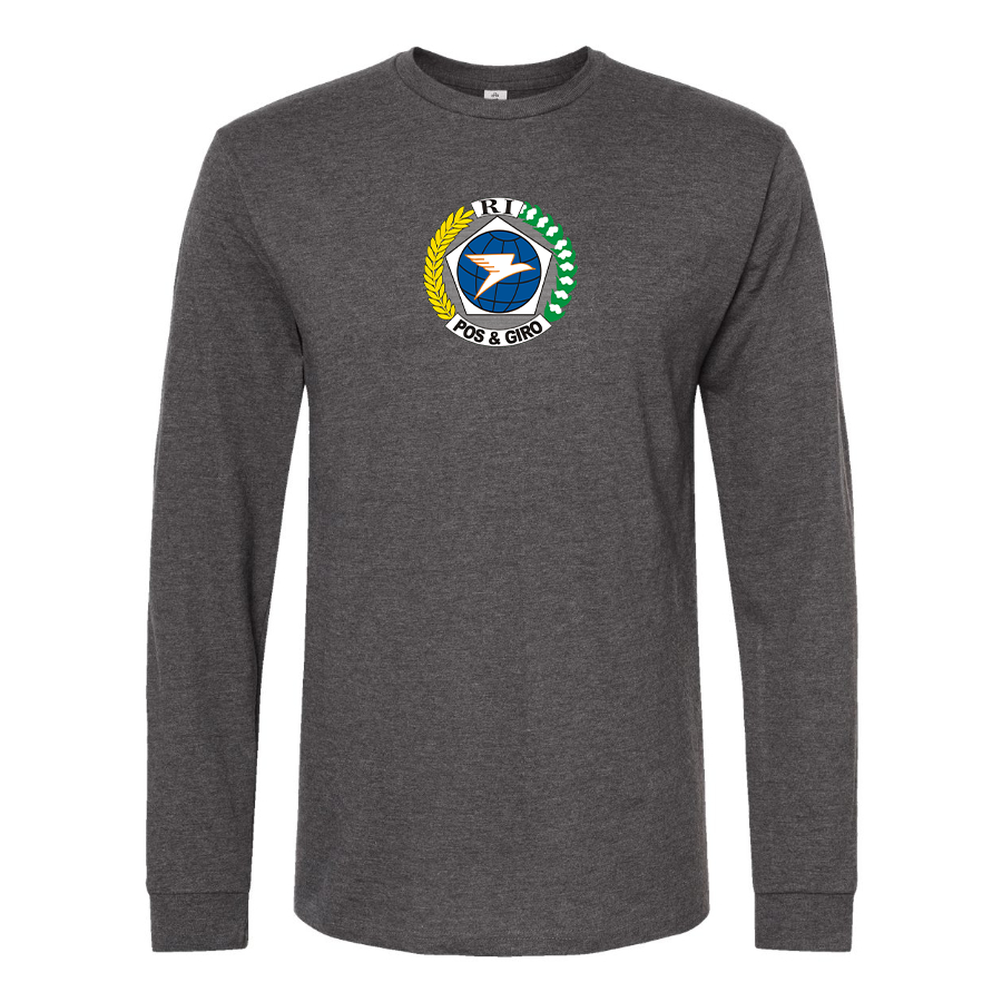 Men's Pos & Giro Logo Cotton Long Sleeve T-Shirt