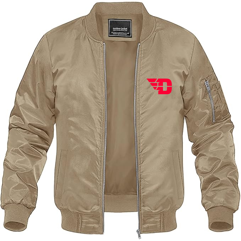 Men's Dayton Flyers Lightweight Bomber Jacket Windbreaker Softshell Varsity Jacket Coat