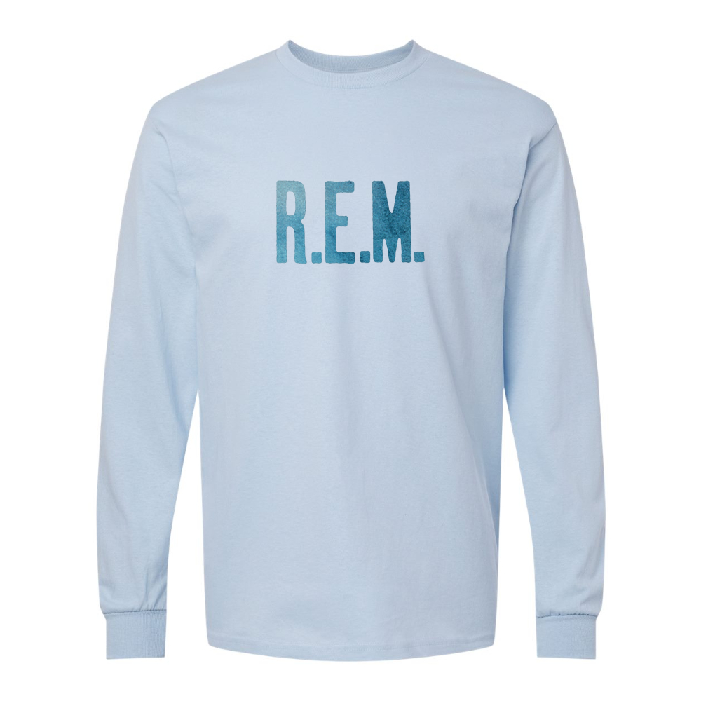 Men's R.E.M. Blue Gildan Heavy Cotton Long Sleeve T-Shirt