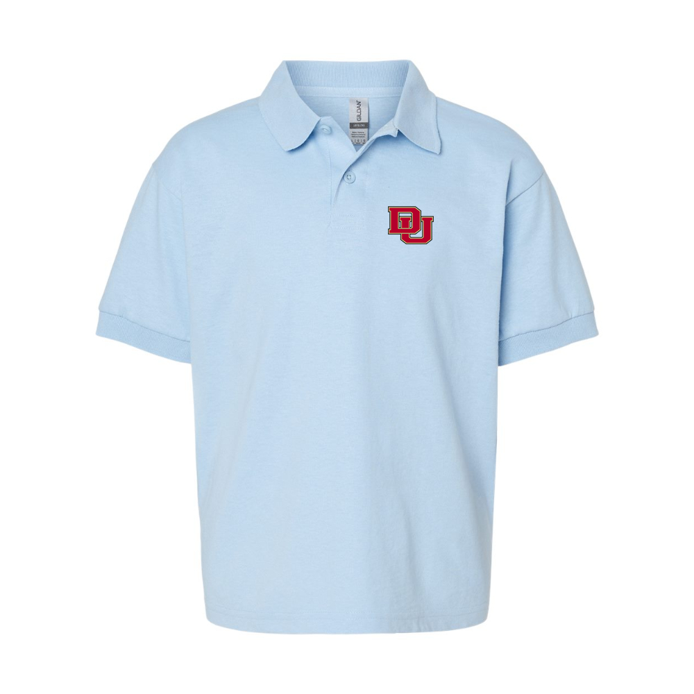 Youth Denver Pioneers Gildan Dry Blend Jersey Polo