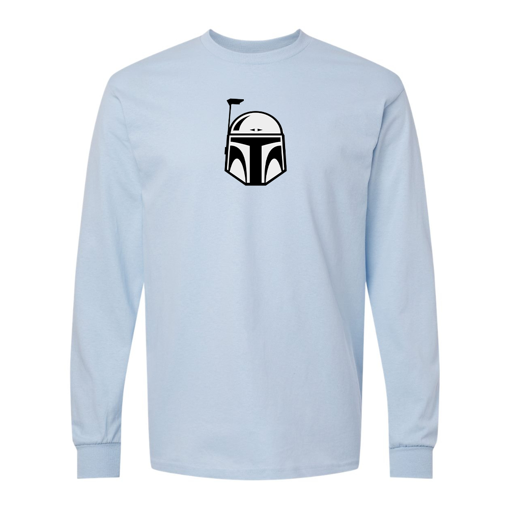 Men's Star Wars Boba Fett Helmet Gildan Heavy Cotton Long Sleeve T-Shirt