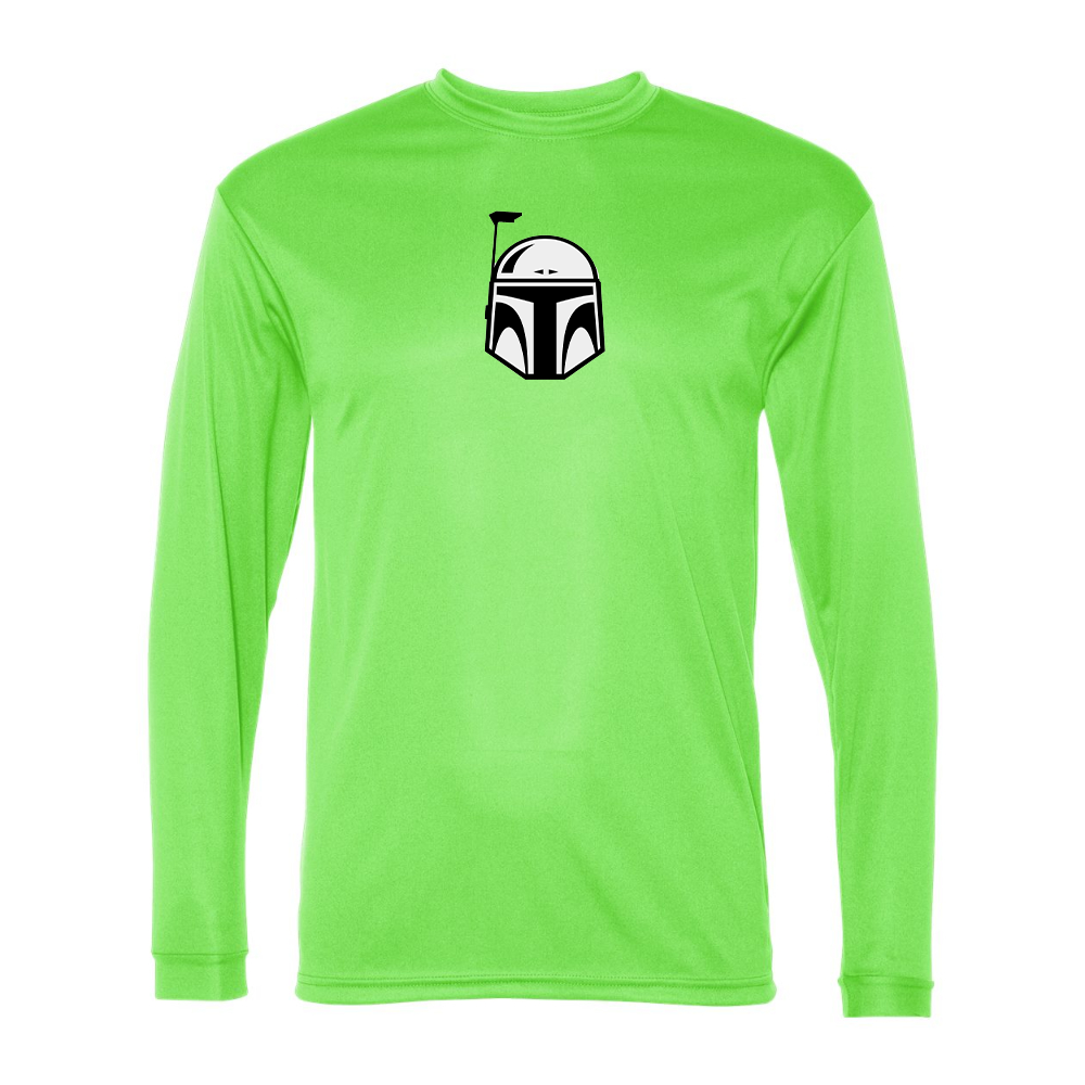 Men's Star Wars Boba Fett Helmet Performance Long Sleeve T-Shirt