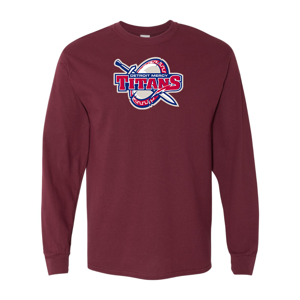 Men's Detroit Titans Gildan Heavy Cotton Long Sleeve T-Shirt