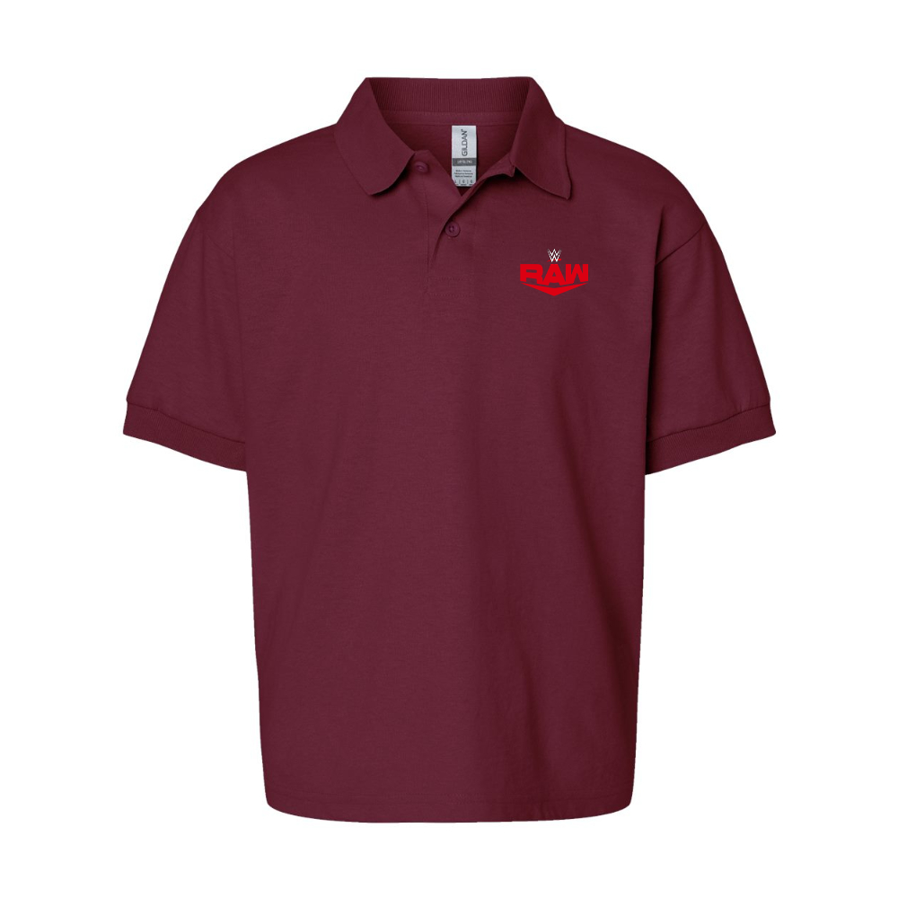 Youth WWE Raw Gildan Dry Blend Jersey Polo