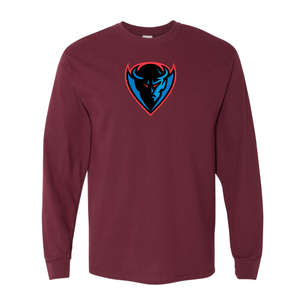 Men's DePaul Blue Demons Gildan Heavy Cotton Long Sleeve T-Shirt