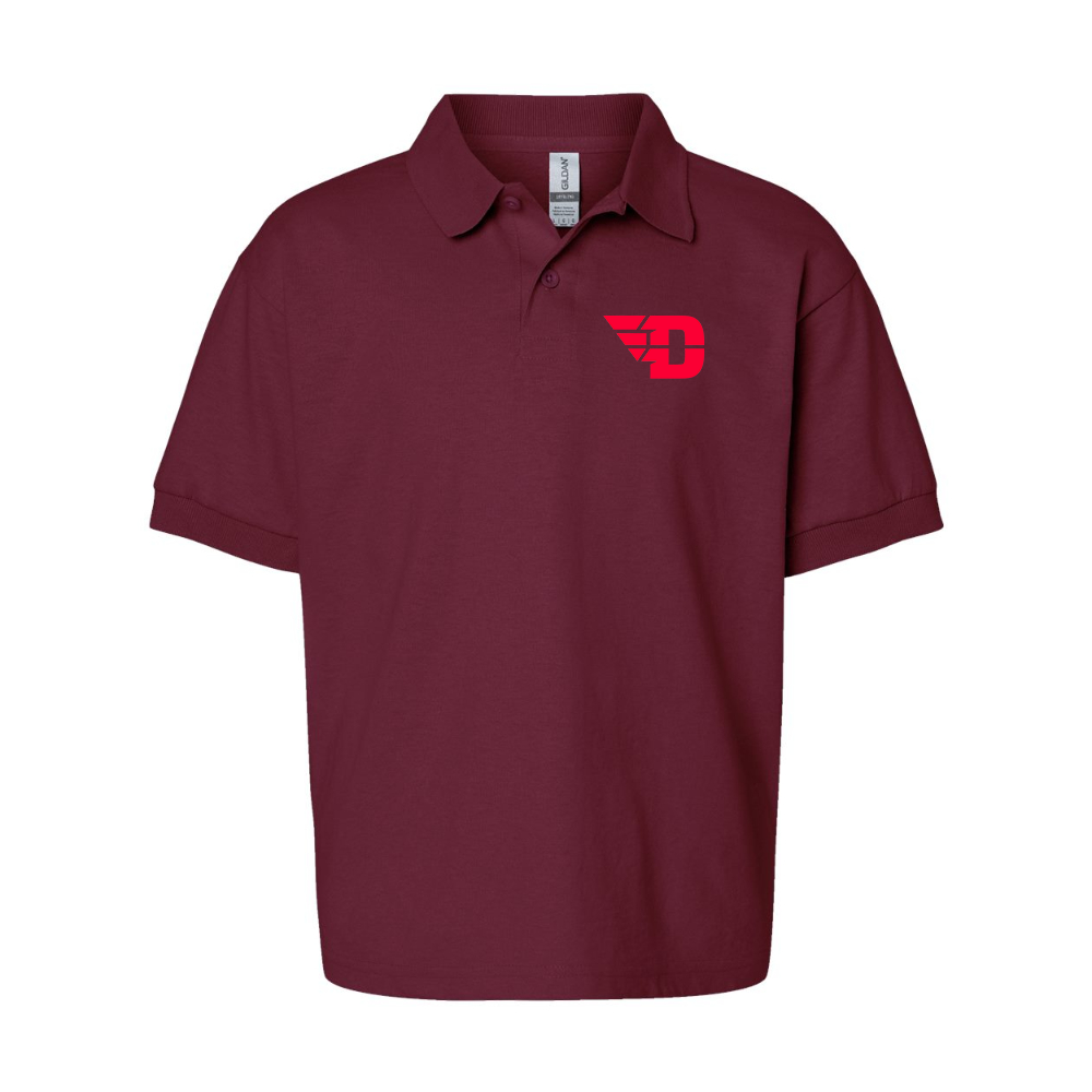 Youth Dayton Flyers Gildan Dry Blend Jersey Polo