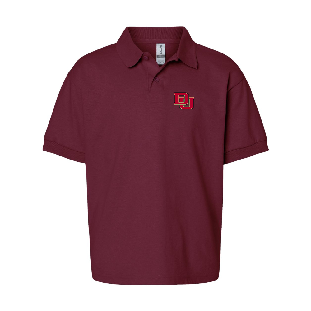 Youth Denver Pioneers Gildan Dry Blend Jersey Polo