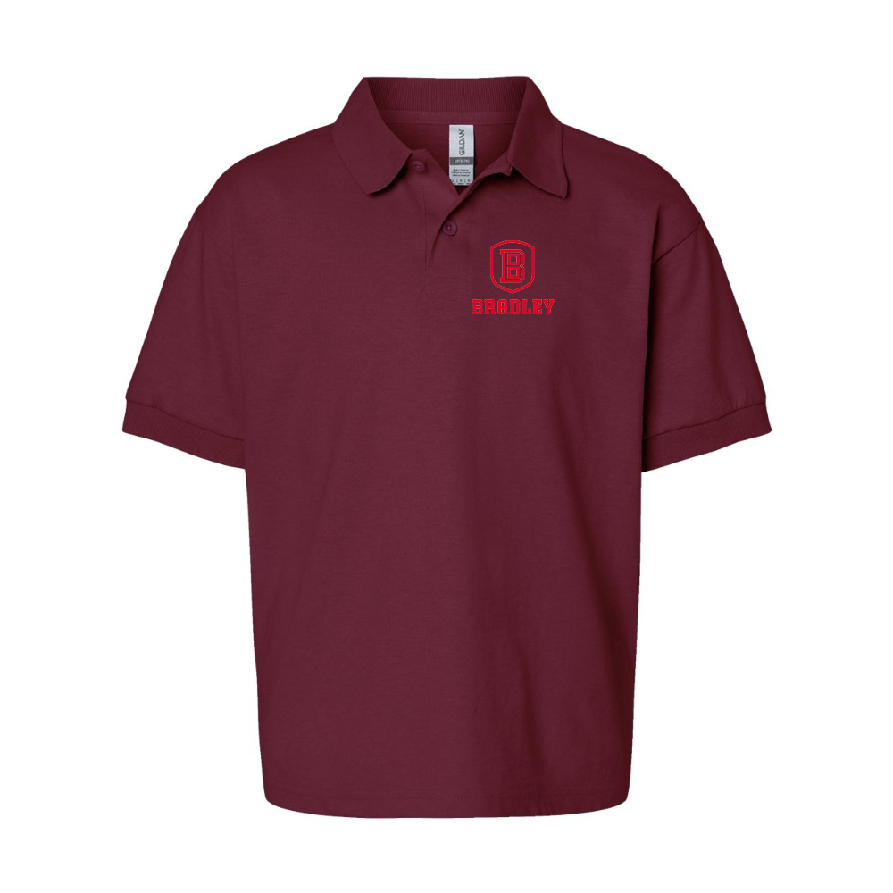 Youth Bradley Braves Gildan Dry Blend Jersey Polo