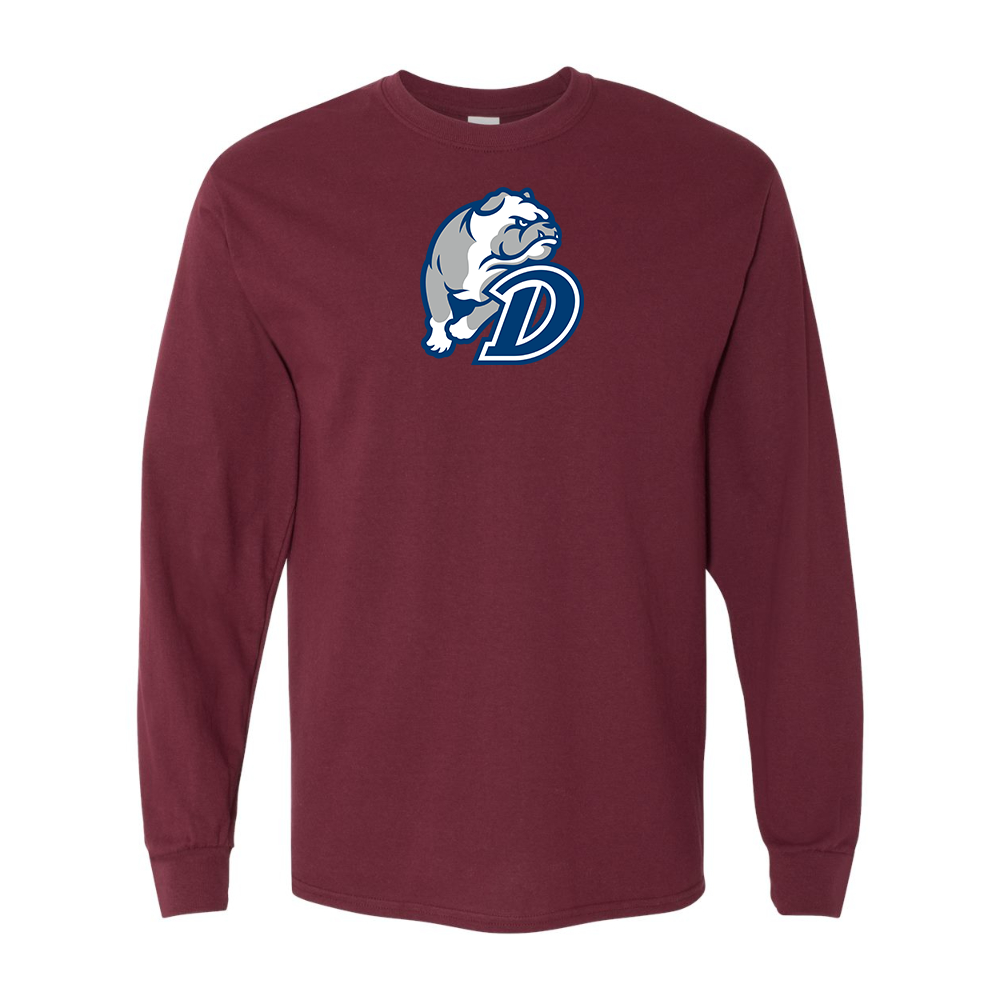 Men's Drake Bulldogs Gildan Heavy Cotton Long Sleeve T-Shirt