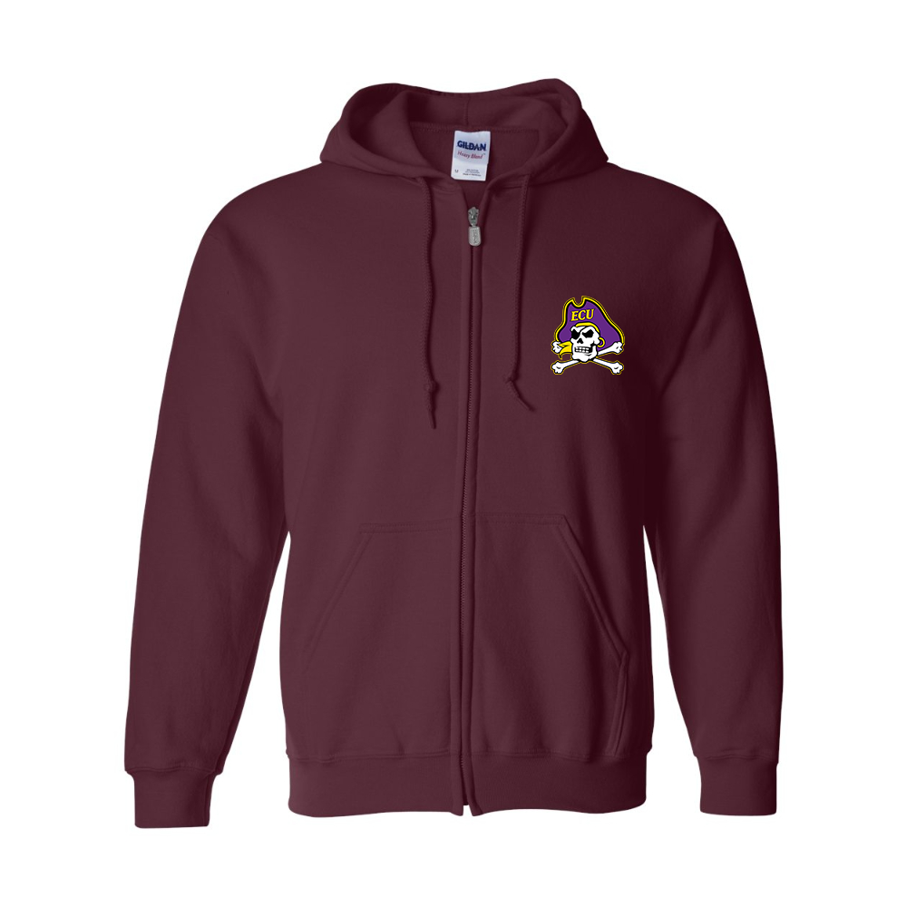 Men's East Carolina Pirates Gildan Heavy Blend Full Zip Hooded Sweatshirt