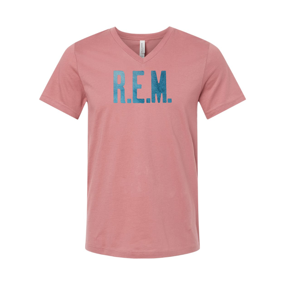 R.E.M. Blue BELLA CANVAS - Jersey V-Neck T-Shirt