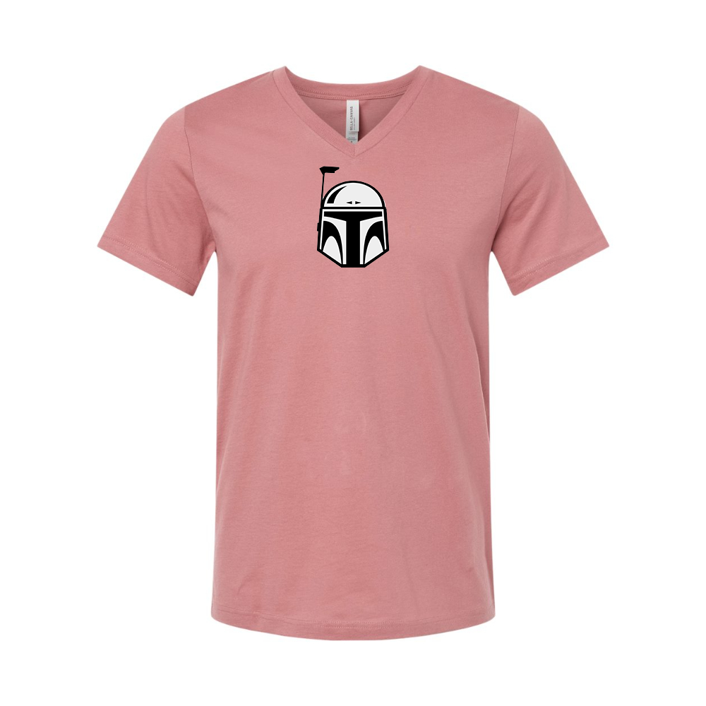 Star Wars Boba Fett Helmet BELLA CANVAS - Jersey V-Neck T-Shirt