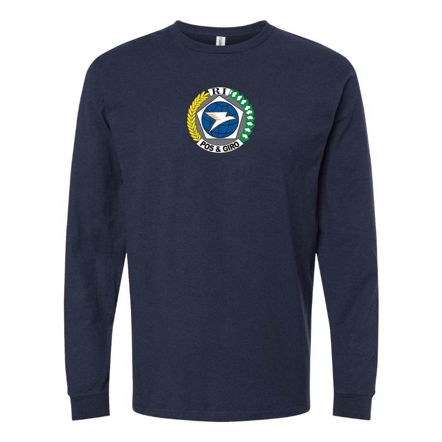 Men's Pos & Giro Logo Cotton Long Sleeve T-Shirt