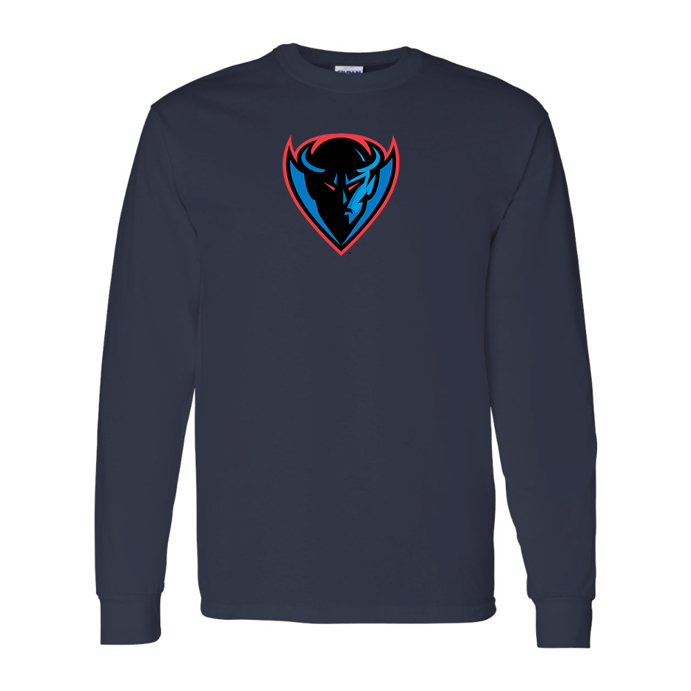 Men's DePaul Blue Demons Gildan Heavy Cotton Long Sleeve T-Shirt