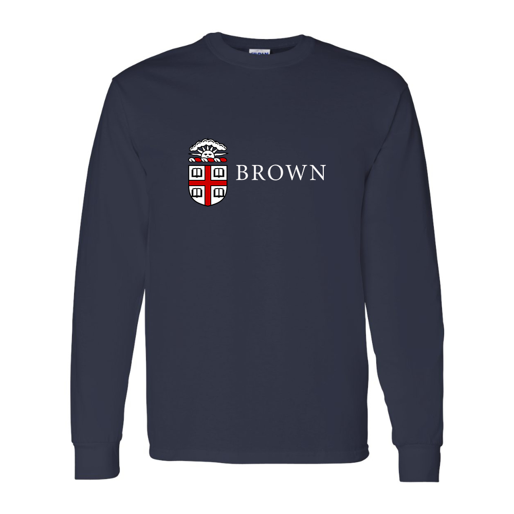 Men's Brown University Gildan Heavy Cotton Long Sleeve T-Shirt
