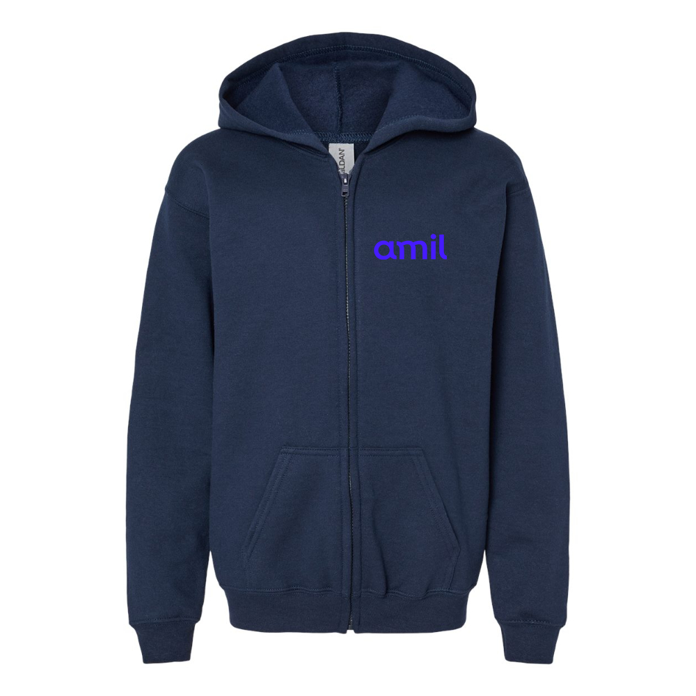 Youth Amil Gildan Heavy Blend Full Zip Hooded Sweatshirt
