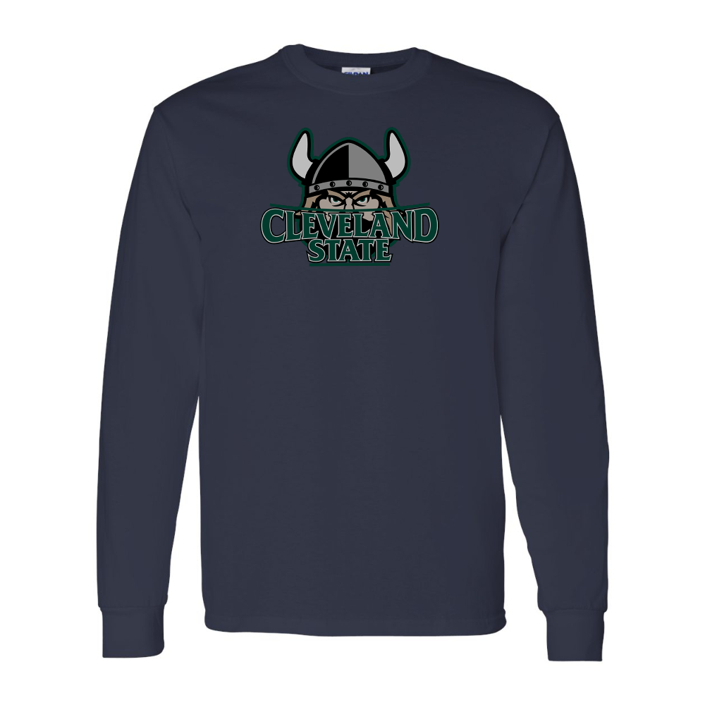 Men's Cleveland State Vikings Gildan Heavy Cotton Long Sleeve T-Shirt
