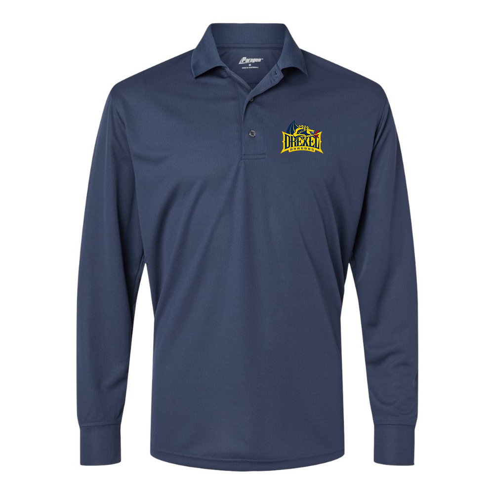 Men's Drexel Dragons Paragon Prescott Long Sleeve Polo