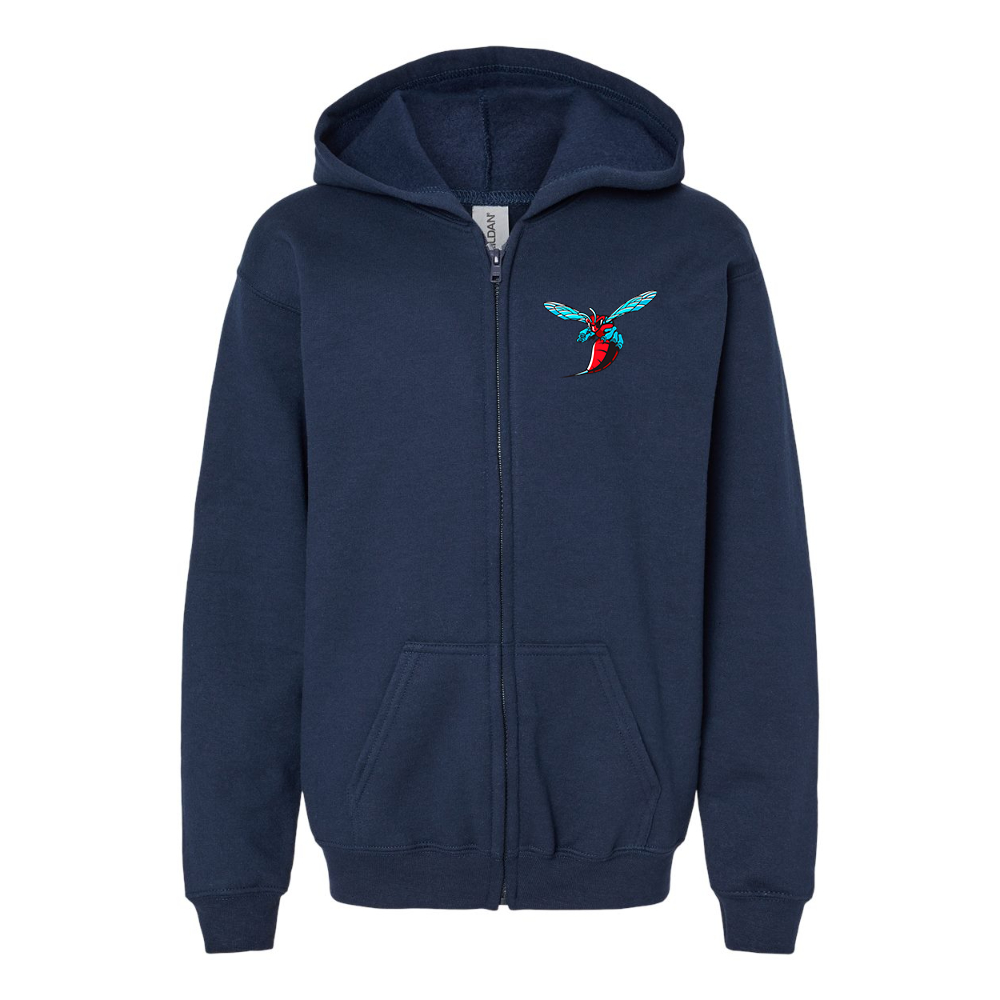 Youth Delaware State Hornets Gildan Heavy Blend Full Zip Hooded Sweatshirt