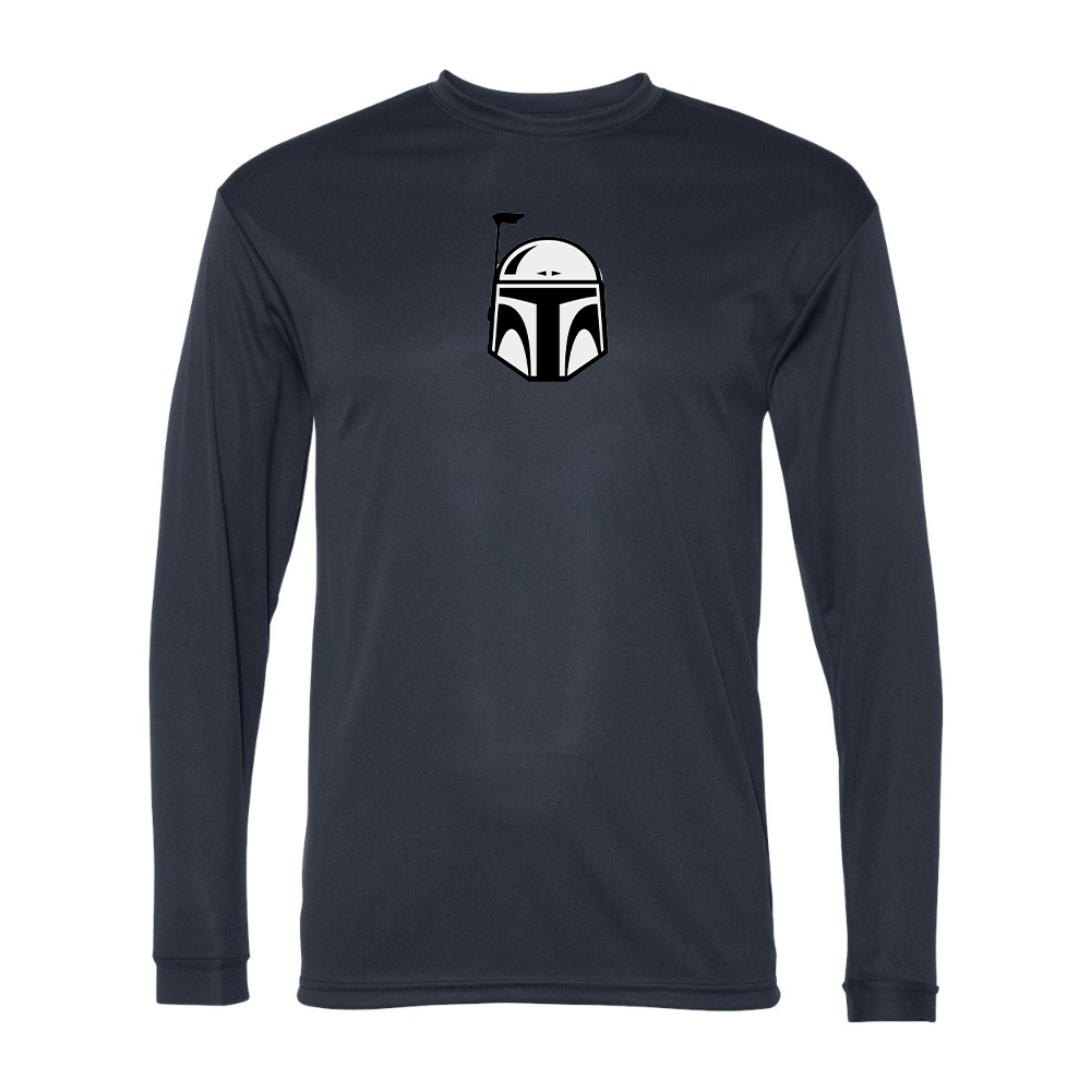 Men's Star Wars Boba Fett Helmet Performance Long Sleeve T-Shirt