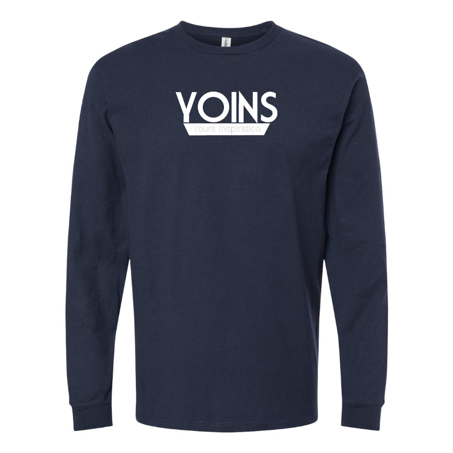 Men's Yoins Logo Cotton Long Sleeve T-Shirt