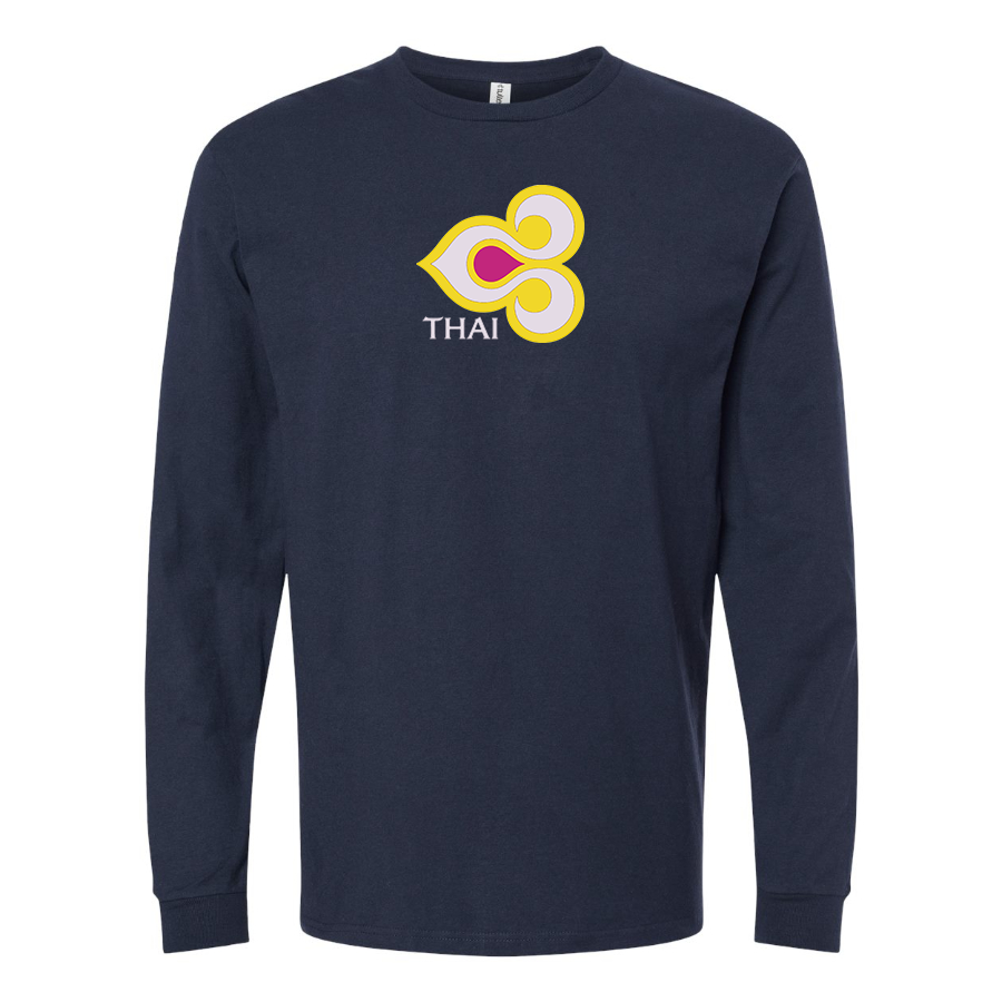 Men's Thai Airlines Logo Cotton Long Sleeve T-Shirt