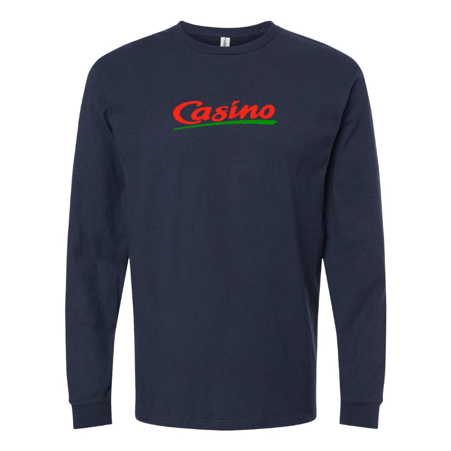 Men's Casino Logo Cotton Long Sleeve T-Shirt