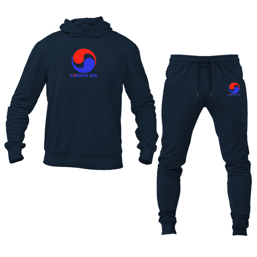Men's Korean Air Logo Hoodie Joggers Set