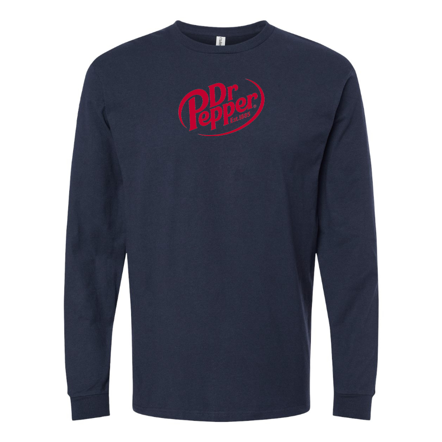 Men's Dr Pepper Logo Cotton Long Sleeve T-Shirt