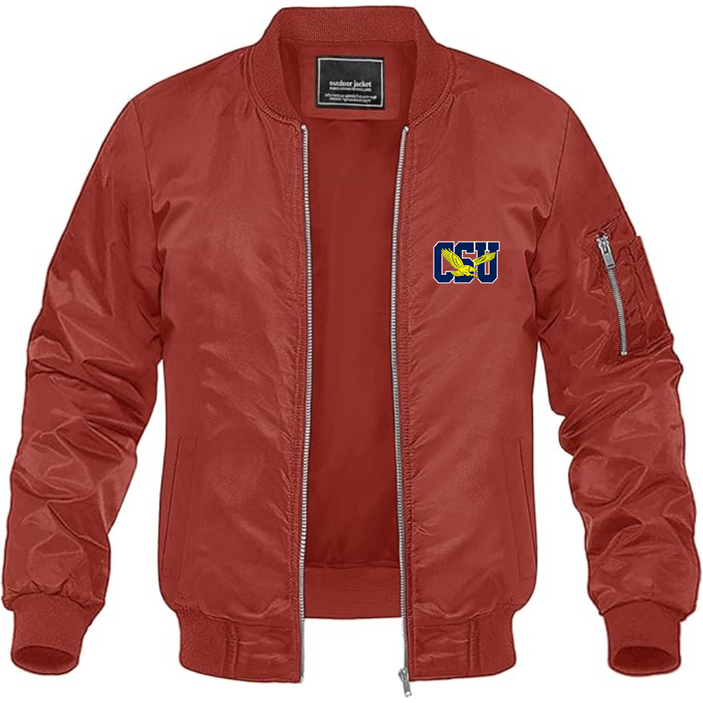Men's Coppin State Eagles Lightweight Bomber Jacket Windbreaker Softshell Varsity Jacket Coat
