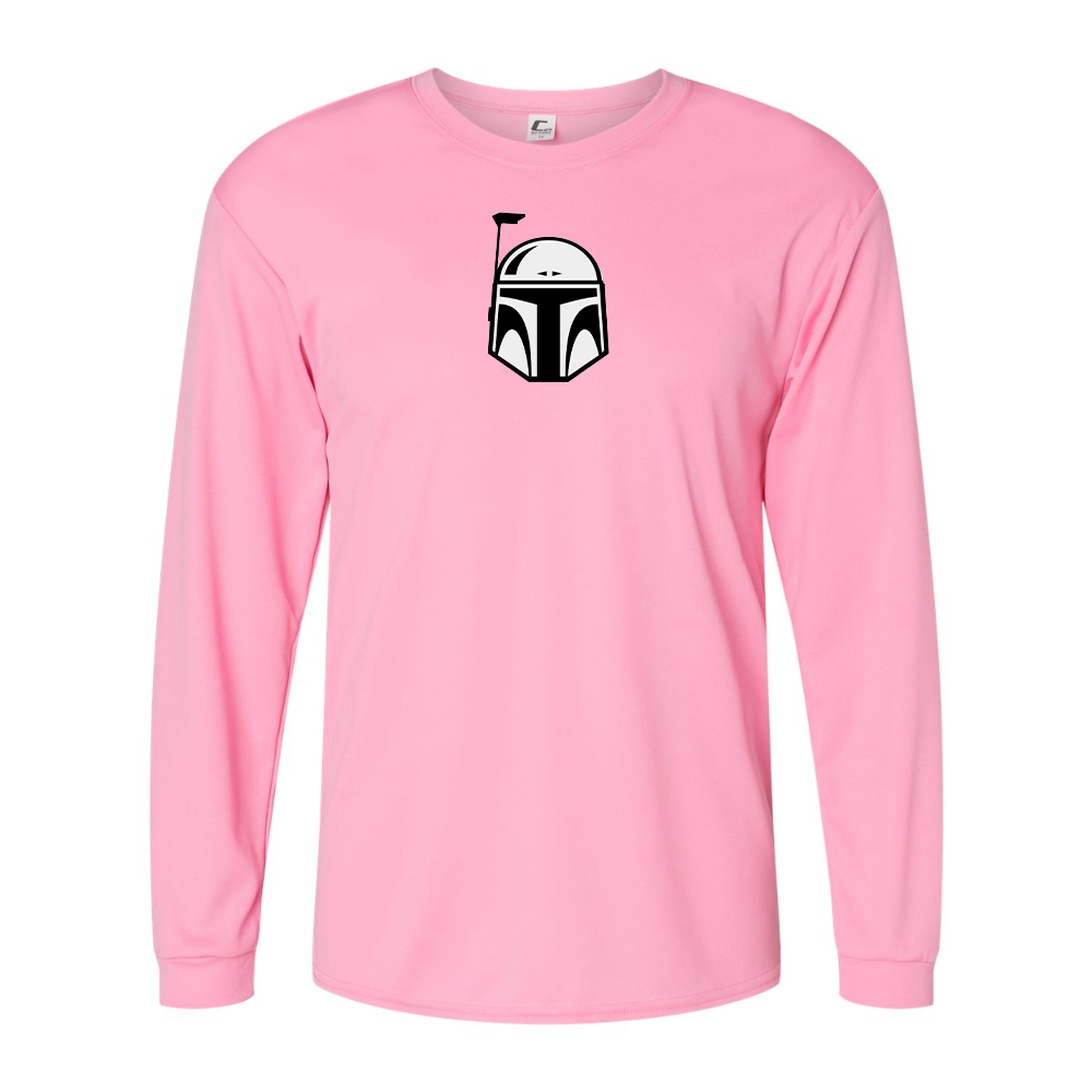 Men's Star Wars Boba Fett Helmet Performance Long Sleeve T-Shirt