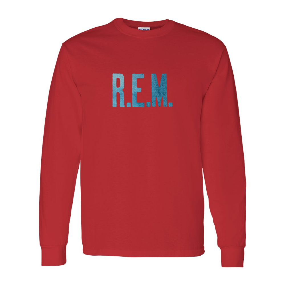 Men's R.E.M. Blue Gildan Heavy Cotton Long Sleeve T-Shirt