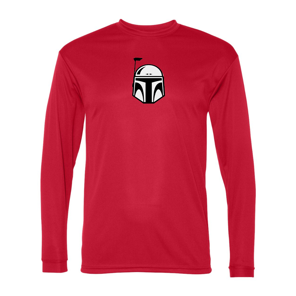 Men's Star Wars Boba Fett Helmet Performance Long Sleeve T-Shirt
