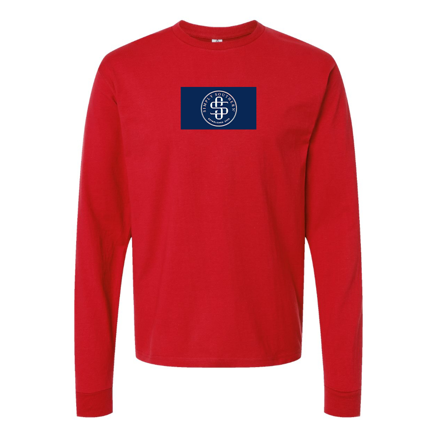 Men's Simply Southern Logo Cotton Long Sleeve T-Shirt