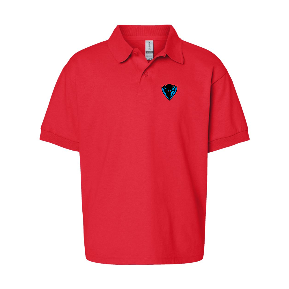 Youth DePaul Blue Demons Gildan Dry Blend Jersey Polo