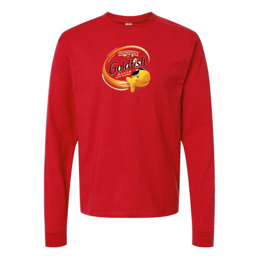 Men's Goldfish Logo Cotton Long Sleeve T-Shirt