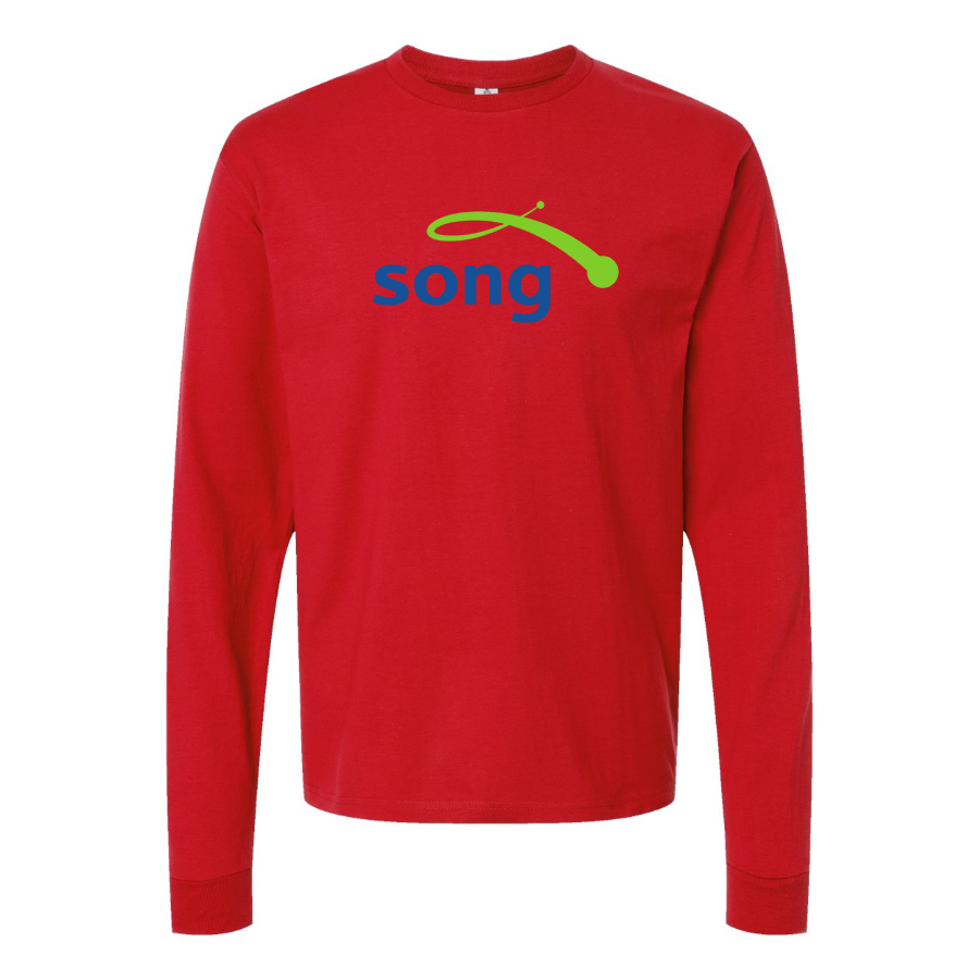 Men's Song Logo Cotton Long Sleeve T-Shirt
