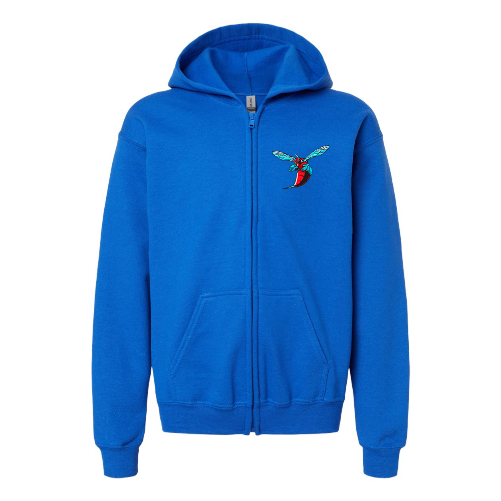 Youth Delaware State Hornets Gildan Heavy Blend Full Zip Hooded Sweatshirt