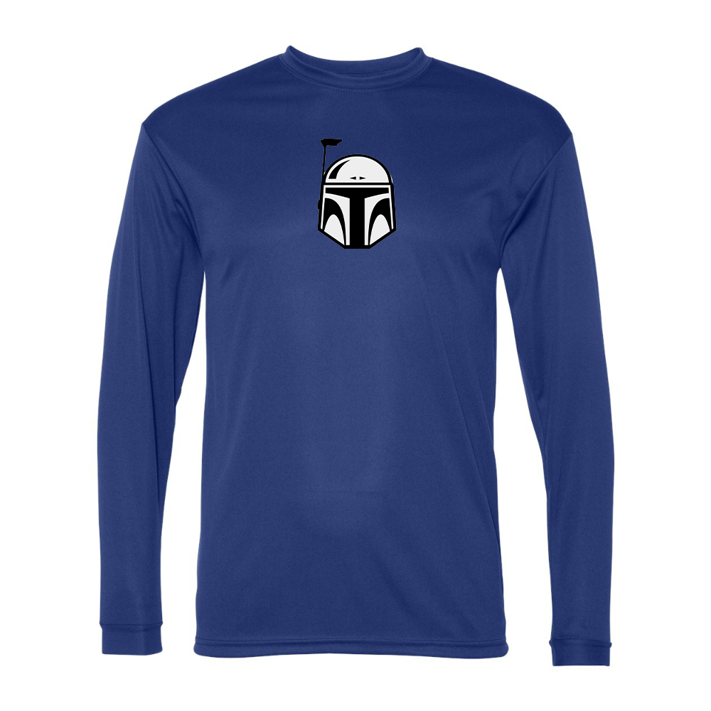 Men's Star Wars Boba Fett Helmet Performance Long Sleeve T-Shirt