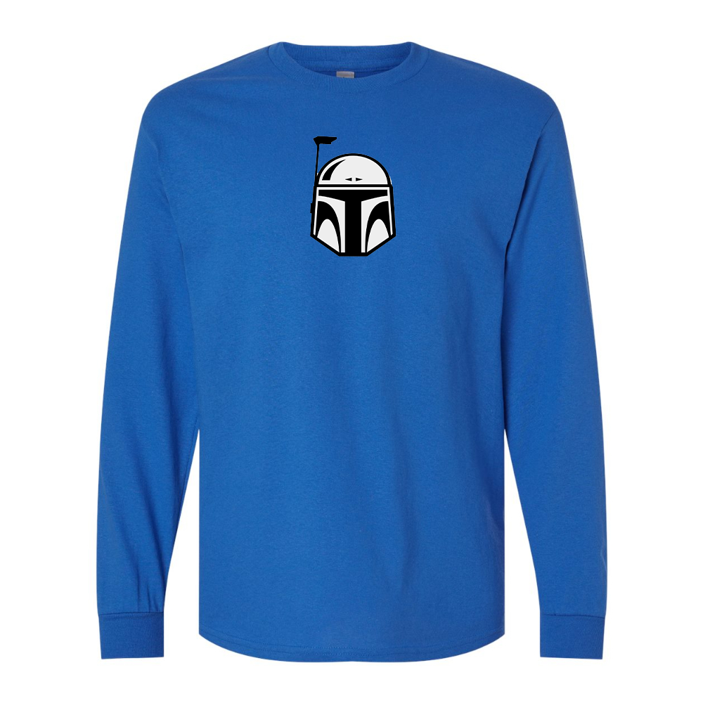 Men's Star Wars Boba Fett Helmet Gildan Heavy Cotton Long Sleeve T-Shirt