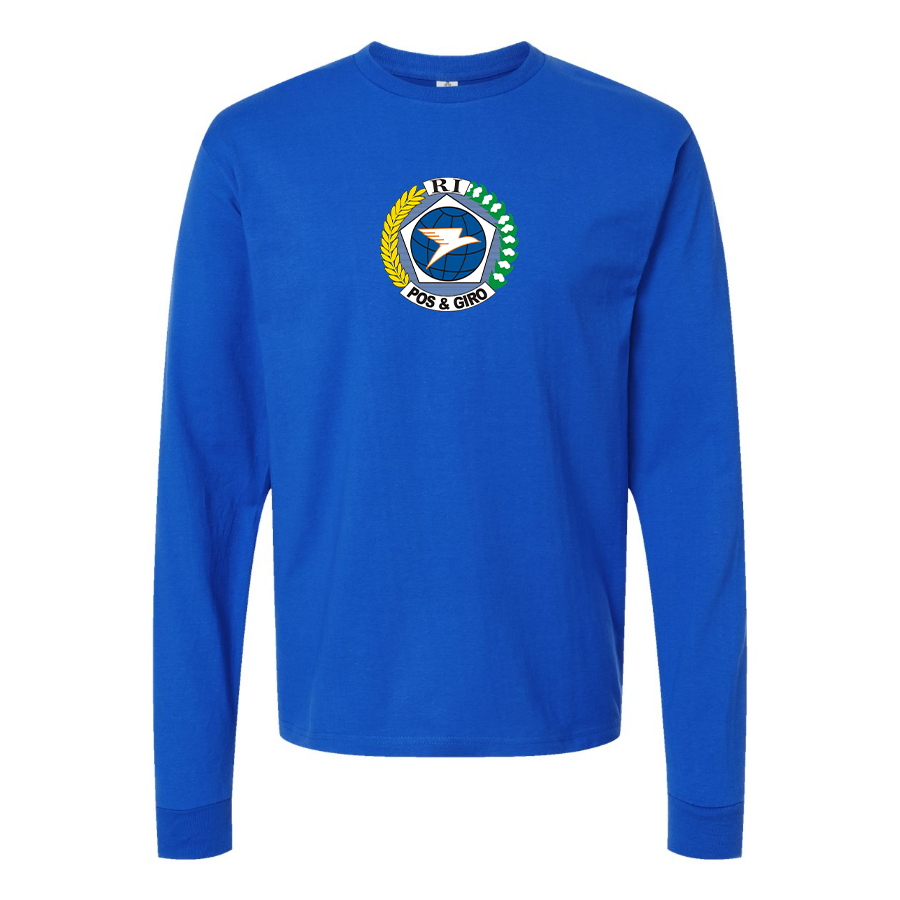 Men's Pos & Giro Logo Cotton Long Sleeve T-Shirt
