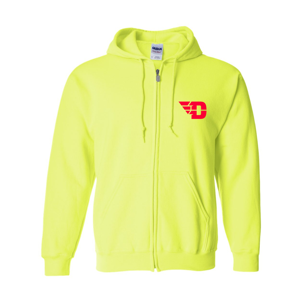 Men's Dayton Flyers Gildan Heavy Blend Full Zip Hooded Sweatshirt