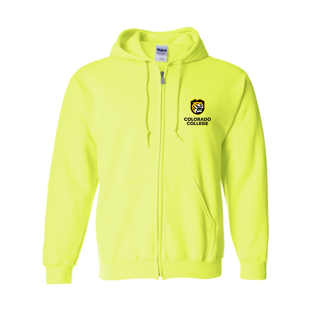 Men's Colorado College Tigers Gildan Heavy Blend Full Zip Hooded Sweatshirt