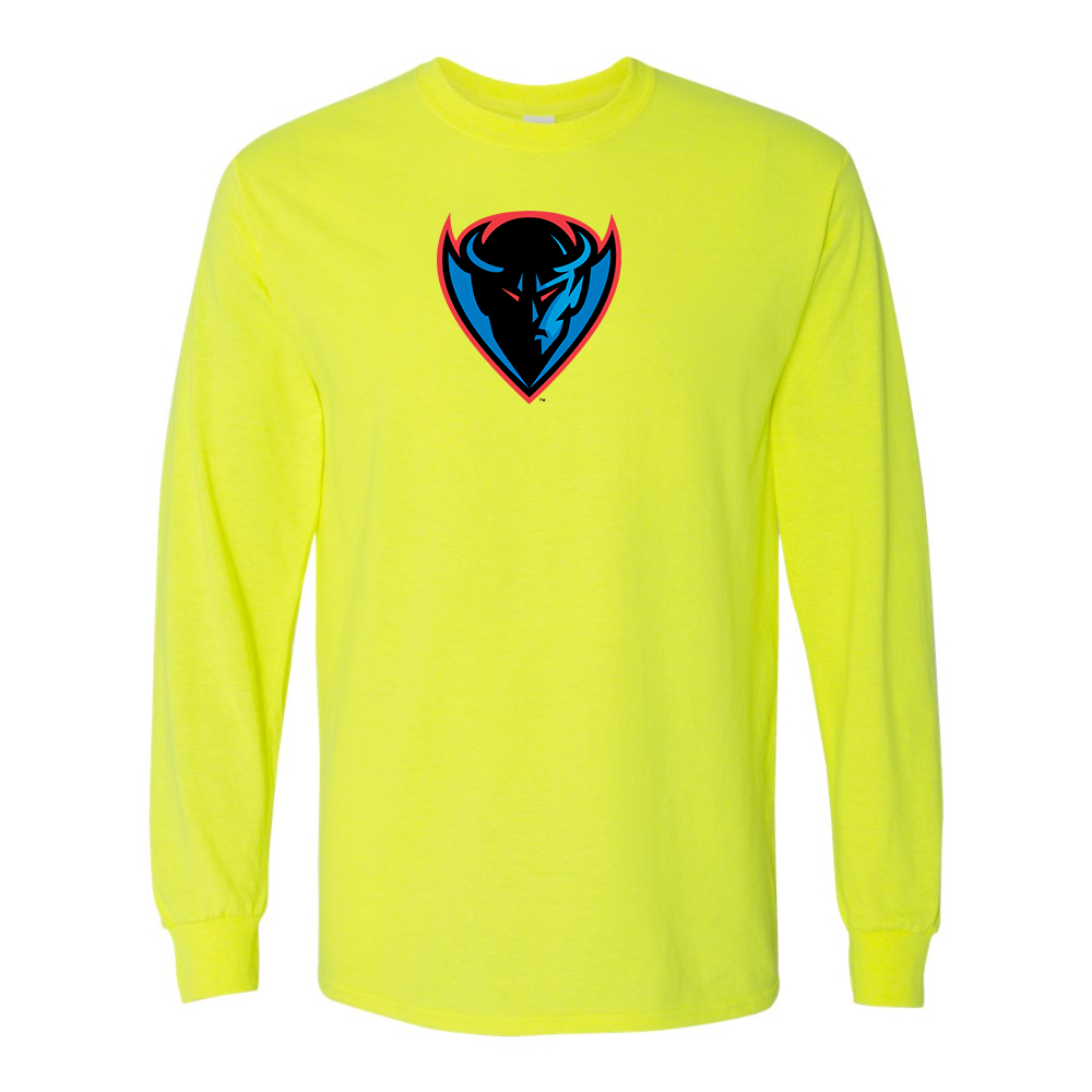 Men's DePaul Blue Demons Gildan Heavy Cotton Long Sleeve T-Shirt